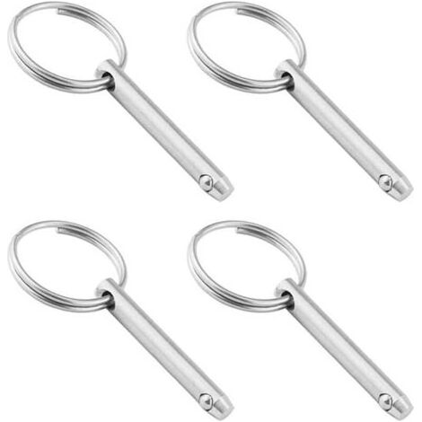 Goupilles à bille à dégagement rapide 4 pièces, goupilles de sécurité rapides à ressort marin en acier inoxydable 316 6.338mm, goupilles rapides à bille en acier (1/5)