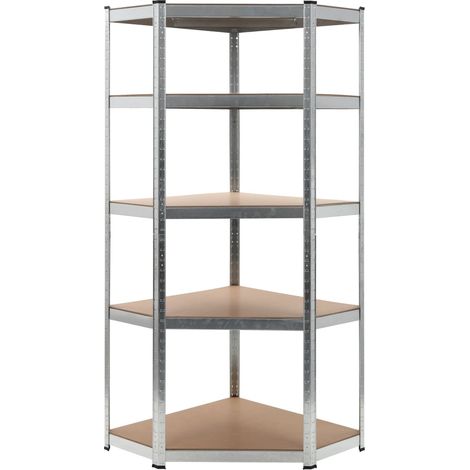 Étagère de rangement Étagère Charge Lourde - Étagère de stockage Argenté 75x75x180 cm Acier et MDF BV860348 - BonneVie (1/5)