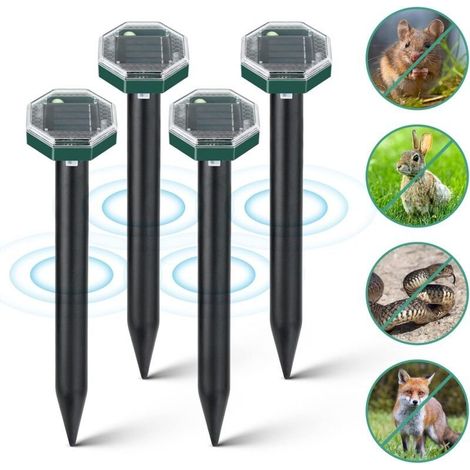 Taupe Ultrason Solaire,Anti Taupe Ultrason Solaire avec IP65 Imperméable,repulsif chat exterieur,À Utiliser à l'extérieur ou dans Le Jardin pour repousser Les Taupes et Les spermophiles (1/5)