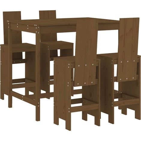 Maison Exclusive - Set Bar da Giardino 5 pz ambra in Legno Massello di Pino