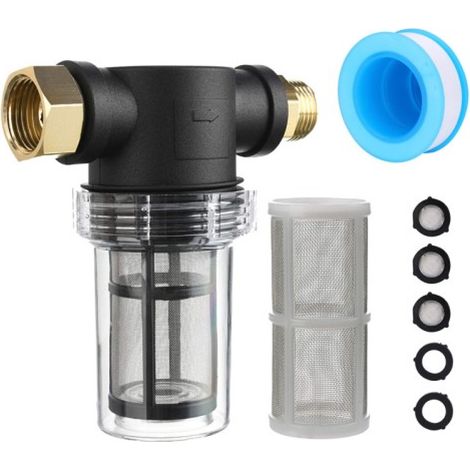 Sollbry Gartenschlauchfilter für Hochdruckreiniger-Zulaufwasser, Sediment-Inline-Filter (1/4)