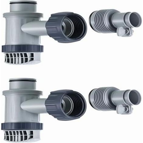 Lot de 2 adaptateurs de tuyau de rechange pour valve de réservoir de piscine, adaptateur de tuyau de type B pour Intex, adaptateur de filtre de piscine avec valve à piston (1/5)