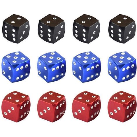 12 bouchons de valve de pneu style dés pour voiture, pour pneus de voiture Carlo Rossi-1.2x1.2cm (1/3)