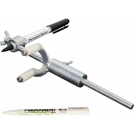 Grattoir à marques de contour de jante, outil de réparation de bosses de carrosserie réglable en métal avec stylos de marquage (1/5)
