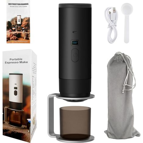 Machine café portable mini écran LED 90ml USB-C capsules NS (1/5)