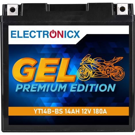 Electronicx GEL Motorradbatterie 12V 14Ah 51422 YT14B-4 GT14B-4 YT14B-BS GEL12-14B-4 51201 - Wartungsfrei & Leistungsstark - Premium Batterie 12V (1/5)