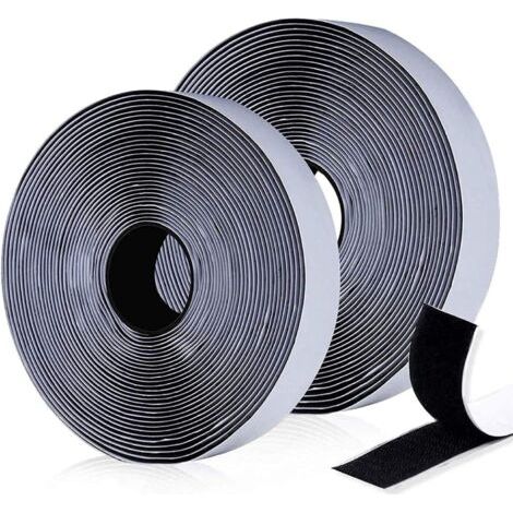 Scratch Autocollant, Bandes Auto-agrippantes Auto-Adhésives,10 m x 20 mm Rubans Adhésifs Bande Ruban Scratch Hook Loop Autoadhésif pour Cadres Photos Installation, Bricolage, Moustiquaire Fenetre