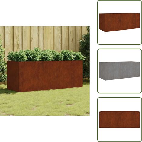 Lit surélevé de jardin 200x80x80 cm acier corten - Jardiniere - Pot De Fleurs Extérieur - Bac À Plantation - Lit Surélevé - Acier Corten (1/5)