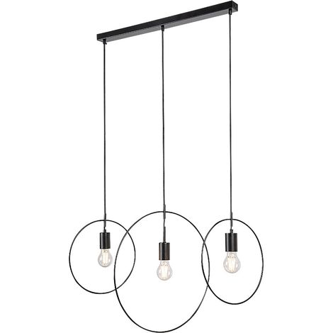 Suspension Rabalux Dilara 3xE27 métal noir mat 86cm (1/5)