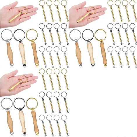 Kit de 36 pièces pour porte-clés de tournage sur bois, accessoires de tournage sur bois, mandrin, porte-clés pour le travail du bois, cadeaux (1/5)