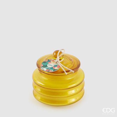 EDG Enzo De Gasperi Candela Circle con Profumo H 9,5 Cm D 9,5 Cm Bomboniera Vetro Amber