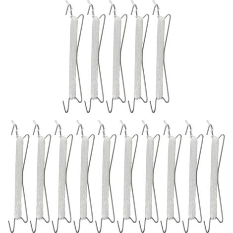 Tomatenaufhänger – 3 mm verzinkter Stützhaken für Gewächshäuser – 15 m Nylon-Aufhängeschnur (15 Stück)