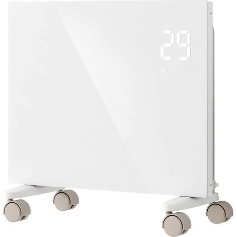 Radiateur 1000W avec fonctions de sécurité enfants et mode ECO – fonctionnement silencieux – installation possible au mur ou au sol – blanc