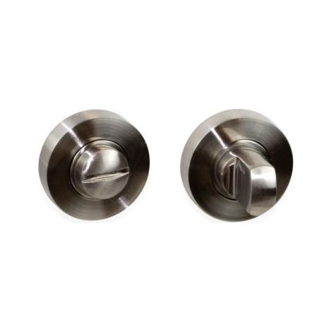 Emuca Lote de 5 condenas con roseta redonda para puertas de interior, diámetro 35mm, Zamak, Níquel satinado - (1/5)