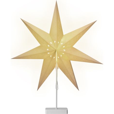 CASARIA® LED Star Lamp with Stand, Christmas, Advent, Winter, Wireless Paper Star Light, 60 cm Battery Warm White, Foldable, Fairy Lights Modell 2 (de) (1/4)