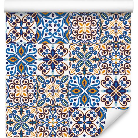 Tapete mit Mosaikfliesen-Imitation für Wohn- und Schlafzimmer, 50 x 1000 cm (1/5)