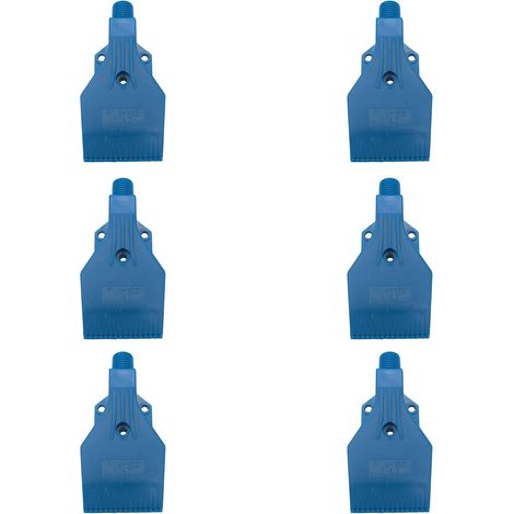Lot de 6 buses d'air à jet d'air plat 1/4" BSPT - Buse plate soufflable - Buse de pulvérisation d'air pour compresseur d'air (bleu) (1/5)