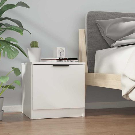 811196 vidaXL Bedside Cabinet White 40x39x40 cm (1/5)