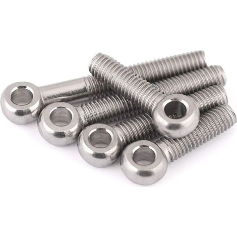 5 pcs Boulons à oeil, 304 Anneaux en Acier Inoxydable Soudés Fermés Vis à œil de Tige de Vis M5x35mm (1/5)