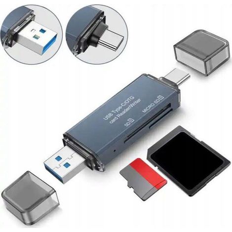 Lecteur De Cartes Mémoire - SD Micro SD TF USB 3.0 USB-C 4-en-1 Jusqu'à 2 To 5 Gb/s (1/2)