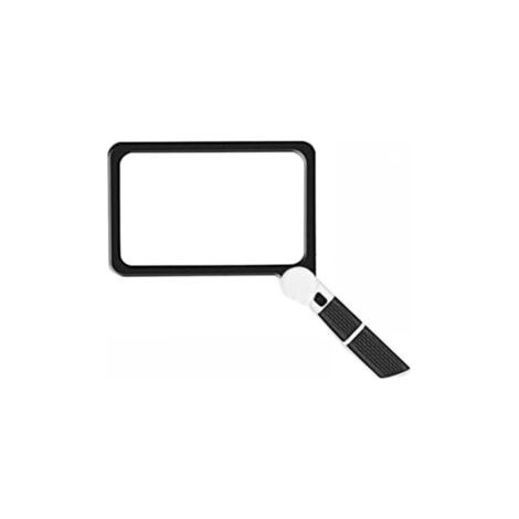 Loupe de lecture pleine page 5x, loupe pliante éclairée avec 48 LED, loupe rectangulaire à main, noir et blanc (1/4)