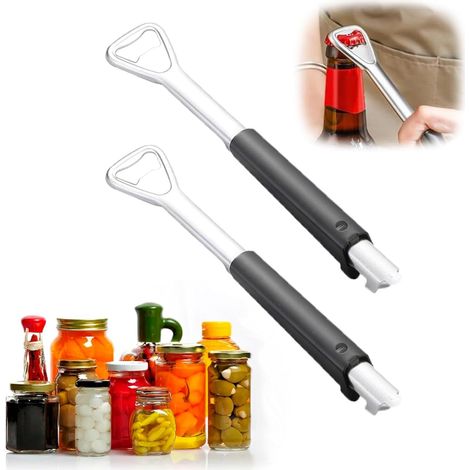 Lntyq 2 PCS Ouvre-bocal Réglable Pour Les Mains Faibles,Multifunctional Ouvre-couvercle,Ouvre Bocal Manuel,Ouvre-Bocal en Acier Inoxydable,Pour Personnes âgées, patients souffrant d'arthrite (1/5)