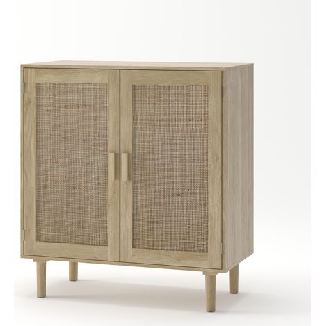 Aparador de ratán de 2 puertas 80 cm natural (1/5)