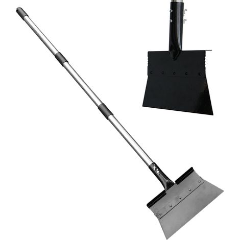 Pelle à neige plate pour aménagement paysager - Grattoir à neige durable - Grattoir à neige avec poignée réglable - Pelle multifonction pour le nettoyage de la neige - Grattoir à neige (1/5)