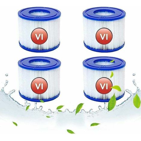 Cartuchos de filtro de repuesto para VI, Cartucho de filtro VI para Lay-Z-Spa Miami, para Vegas, para tamaño Mónaco, Filtro para jacuzzi, para 58323, 58239, 90352E (4 piezas)
