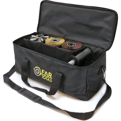 Sac de transport et de rangement conçu pour accueillir le rénovateur REX120 assemblé + 6 brosses + 3 brosses de précision + accessoires (1/5)