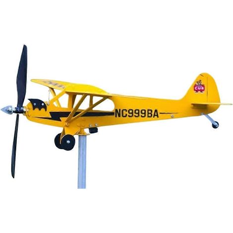 Wetterfahne in Flugzeugform, kinetische 3D-Metallskulptur in Form einer Windmühle, Außendekoration für Garten oder Hof. (1/5)