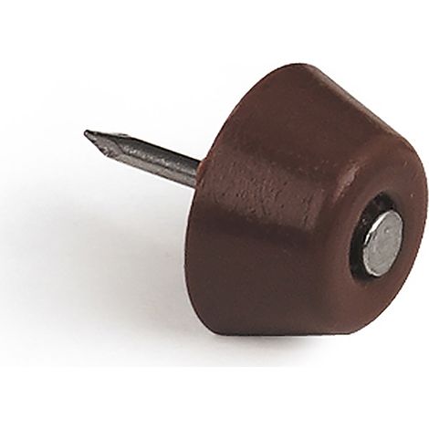 Pack 18 Soportes para Muebles con Clavo  Fabricado en Plástico  Acabado en Marrón 18 Unidades -