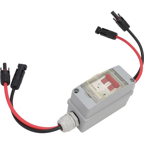 Disjoncteur MCB 2P DC 500V 32A avec boîtier de distribution étanche IP65, câble et connecteur PV (1/5)