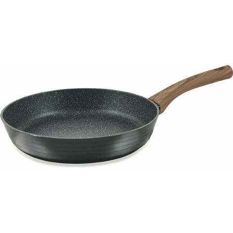 PADELLA Ø 26 CM IN ALLUMINIO FORGIATO CON IMPUGNATURA EFFETTO LEGNO FONDO A INDUZIONE (1/2)