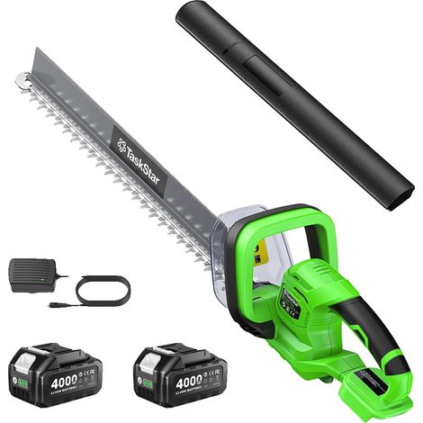 Taille-haie, lame à double action de 22 pouces, batterie rechargeable, avec batterie 2X4.0Ah (1/2)