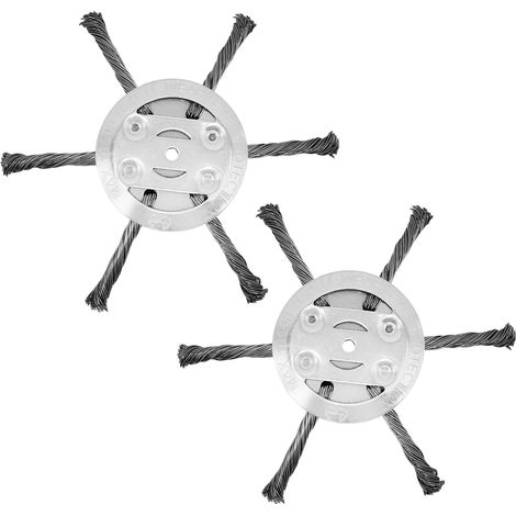 Lot de 2 brosses de désherbage à 6 têtes en acier pour débroussailleuse sans fil, convient pour le jardinage et le désherbage, les chemins de briques et les pavés (1/5)