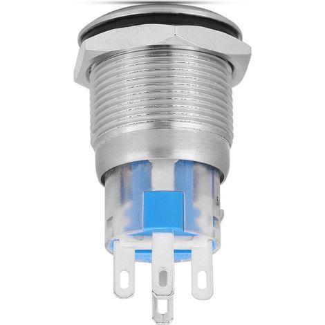 Wasserdichter 12V-Auto-Motorstartknopf aus silberfarbenem Edelstahl (1/5)
