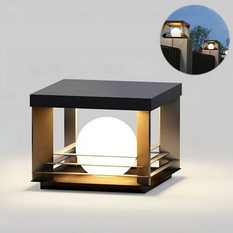 Lampe de jardin LED étanche - Lampe sur poteau, IP65, LED 4 couleurs, éclairage de clôture extérieur, convient aux jardins, villas et clôtures (1/5)