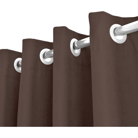 Tenda Semioscurante 140 x 290 Cm Moderne Con Occhielli Marrone - 1 Tenda (1/4)