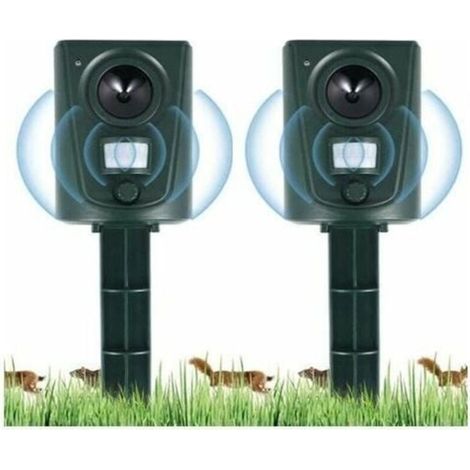 2023 2X Rpulsif Chat Jardin Ultrasons, Rpulsif Chats avec Piquet au Sol Prvenir Les Chiens et Les Chats, Les Oiseaux, pour Jardins, Champs, Ppinires, Etanche