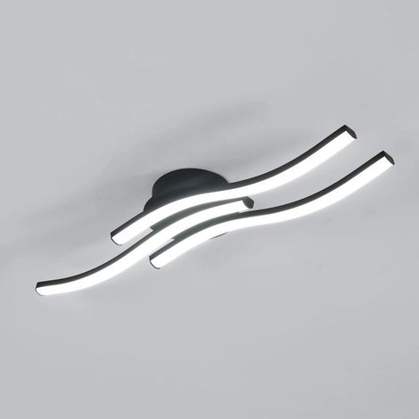 LED-Deckenleuchte, 3-Wellen-Design, 20 W, 2050 lm, Kaltweiß (6500 K), moderne schwarze Deckenleuchte, geeignet für Wohnzimmer und Schlafzimmer (1/5)