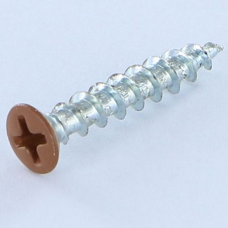 VBA Vis bois agglo Tête fraisée bombée TFB Phillips 4.3X25 Acier zingué RAL8003-10 pièces