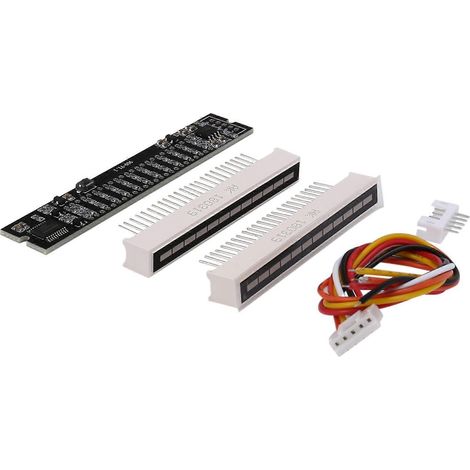 Mini barre lumineuse LED à double indicateur 12 niveaux, VU-mètre, carte d'amplificateur stéréo, carte à vitesse d'éclairage réglable avec AGC(A) (1/4)
