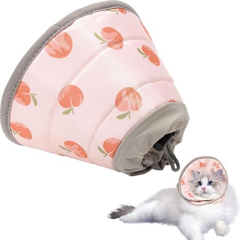 Elizabeth Anti-Licking Adjustable Anti-Scratch Cat Collar, Soft Collar for Cats After Surgery, Elizabeth Recovery Cone Collar for Puppies Small Dogs (Pink, S) (1/5)