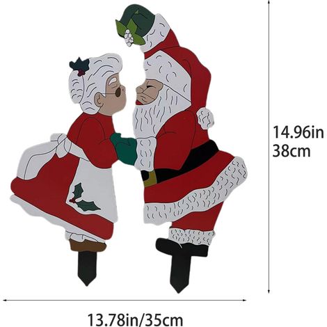 Décorations de jardin de Noël : piquets en bois, décorations de pelouse, Père Noël. (1/5)