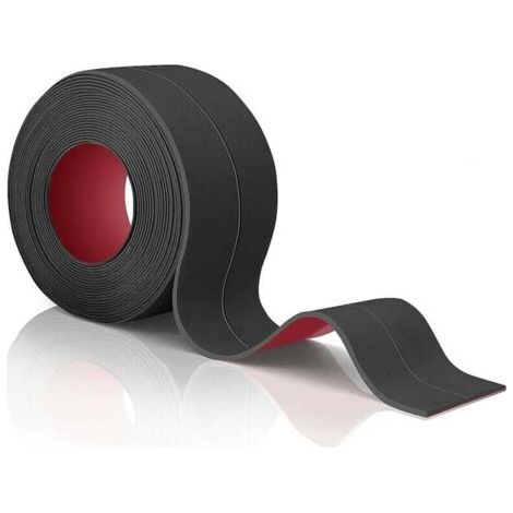 Bandeau de finition de cuisine Revêtement d'angle pliant 19x19mm en pvc avec bandes adhésives en mousse, revêtement en plastique, bande décorative noir de 6m de long-RAPANDA
