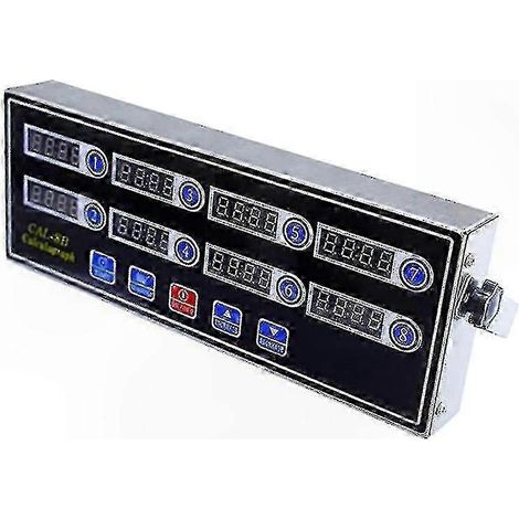 Minuteur de cuisine numérique 8 canaux avec alarme et horloge, calculatrice en acier inoxydable pour la cuisson (1/5)