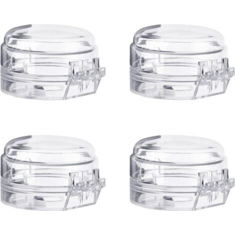 Set of 4 gas stove knob protectors, transparent and child safe, removable and oil splash resistant. (1/4)