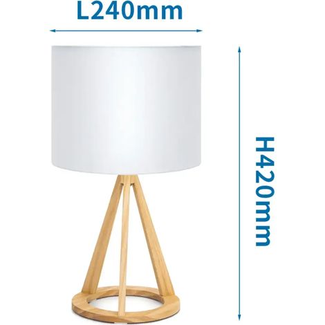 lampada da tavolo in legno E27 bianco caldo 9 watt (1/7)
