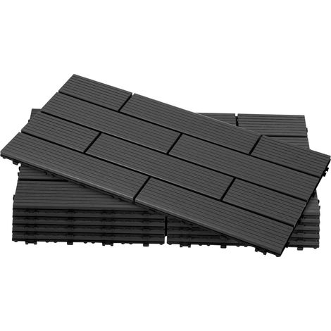 TolleTour Baldosas de terraza WPC 30x60 cm 60 piezas 10 m², antracita, encajables (1/5)
